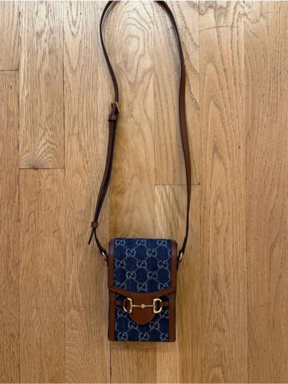 Gucci GG Denim Horsebit Mini Bag/Crossbody Wallet — Brand New, Never Worn. NWT